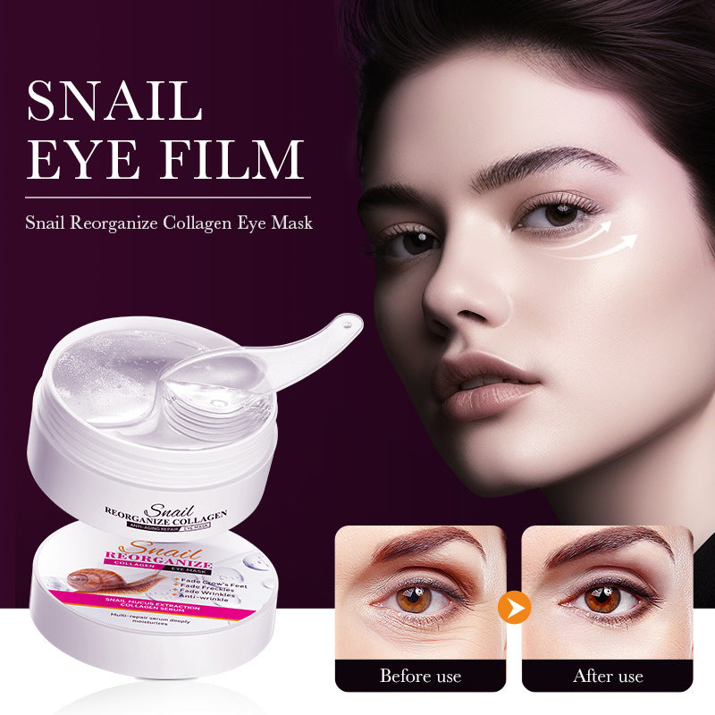 Snail Eye Mask SADOER Collagen improves dark circles, eye wrinkles, and eye bags cross-border wholesale