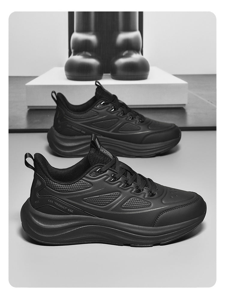 2025New Large Size Leather Waterproof Trendy Casual Men's Shoes Non-Slip Wear-Resistant Sports Shoes Shock Absorption Comfortable Running Shoes