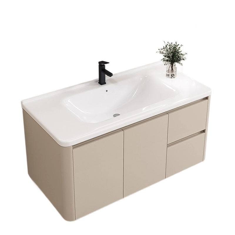 Cream Style Thickened Honeycomb Space Aluminum Bathroom Cabinet Combination Integrated Ceramic Basin Washbasin Manufacturer