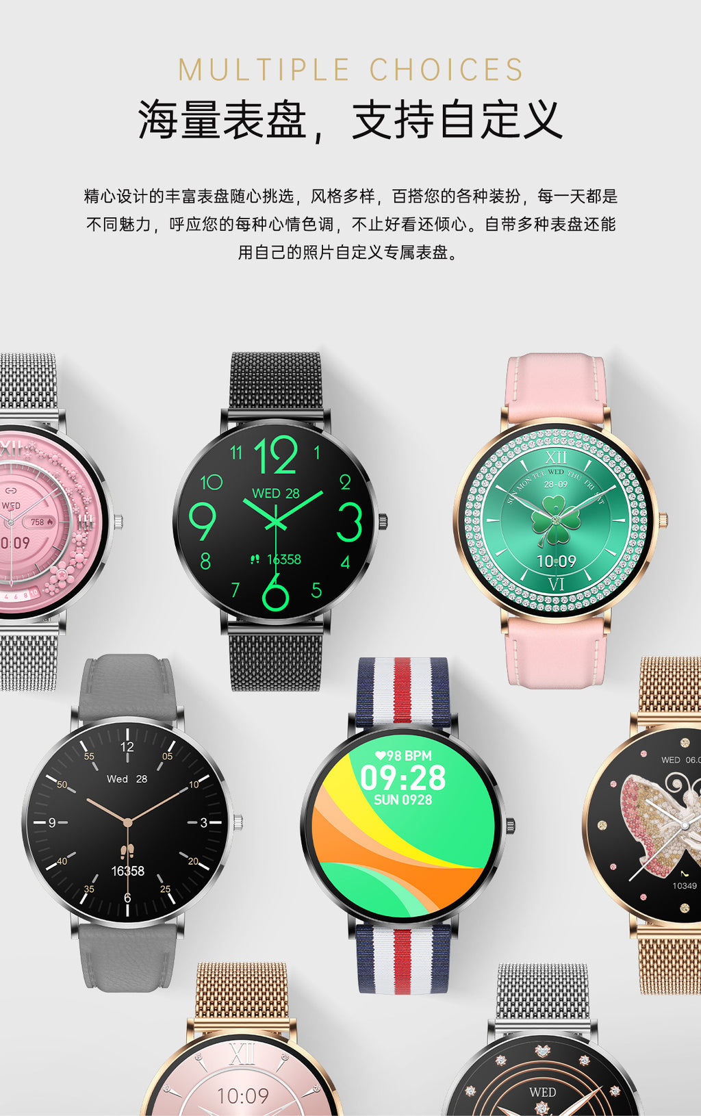 T8 Pro Smart Watch Bluetooth Call True Heart Rate Step Sleep Monitoring IP68Deep Waterproof Women's Sports