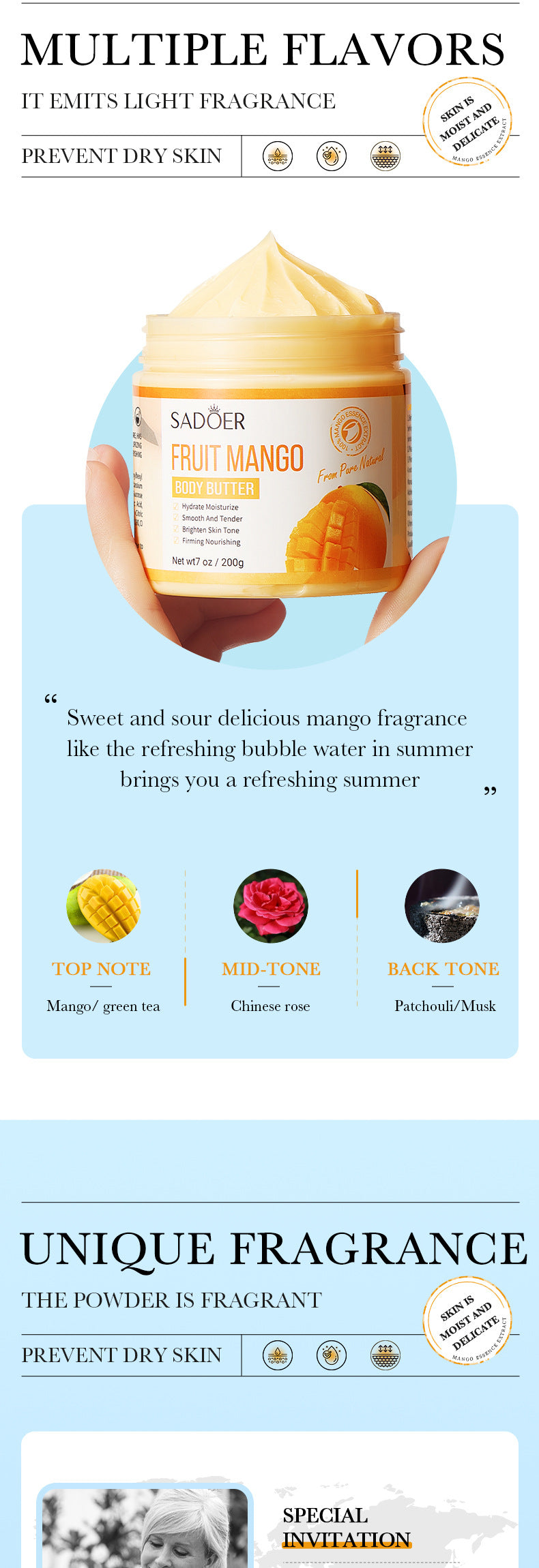 Full English Plant Body Lotion SADOER Avocado Moisturizing Rose Butter Body Lotion  Wholesale