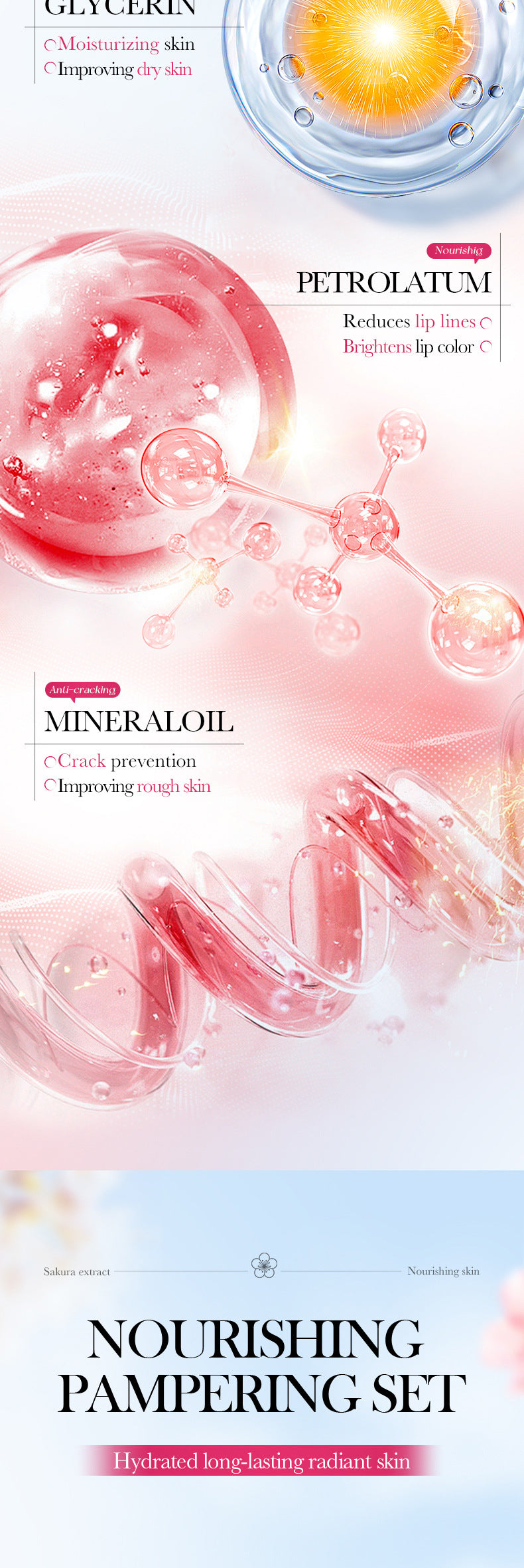 Sakura Series Winter Moisturizing Luxurious Set BIOAOUA Hydration Kit  Wholesale