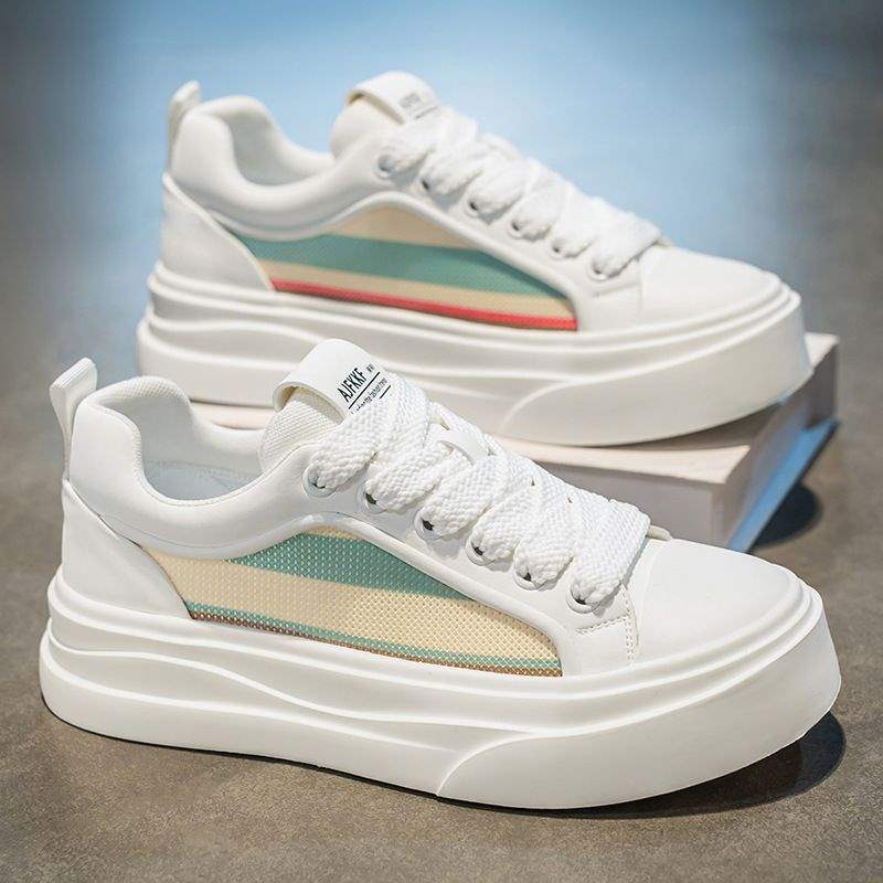 2025Spring Mesh Breathable Flyknit Non-Slip Black Casual Sneakers Men's Trendy Versatile Shoes