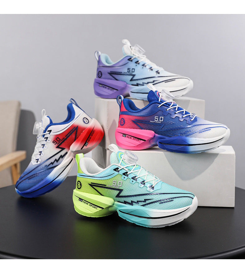 2025Summer New Boys' Shoes for Older Children Lightweight Shock-Absorbing Sports Shoes Mesh Breathable Professional Racing Running Shoes