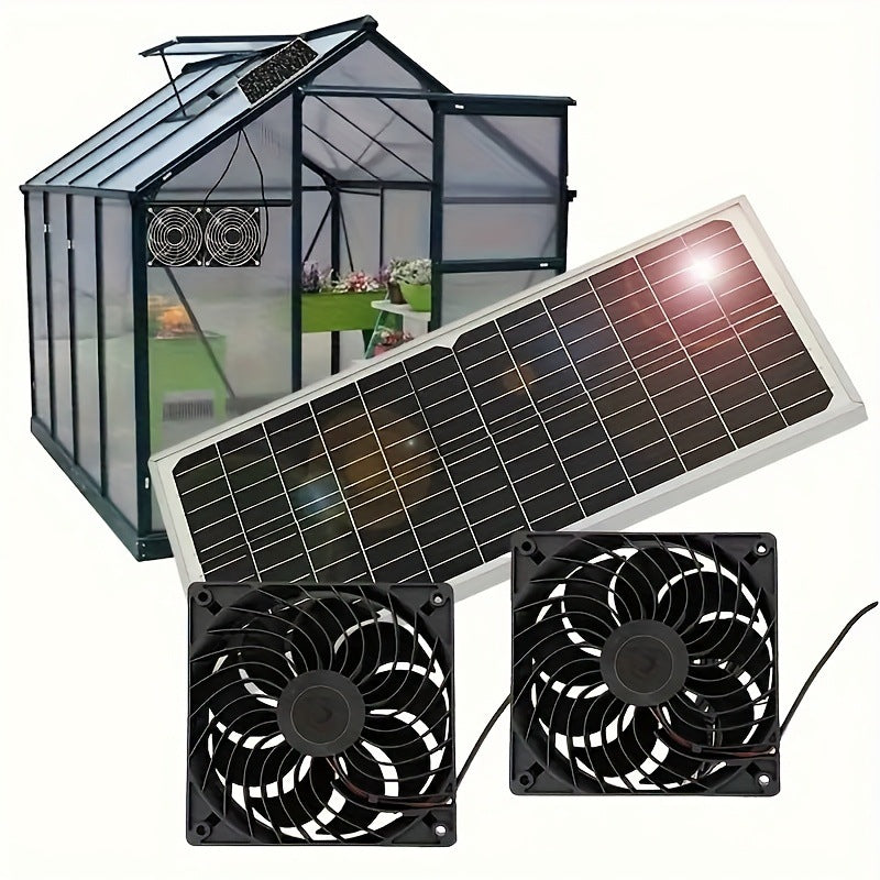 Factory Direct Solar Panel with Dual Fan Pet House Silent Solar Photovoltaic Panel Exhaust Fan Ventilation Cooling
