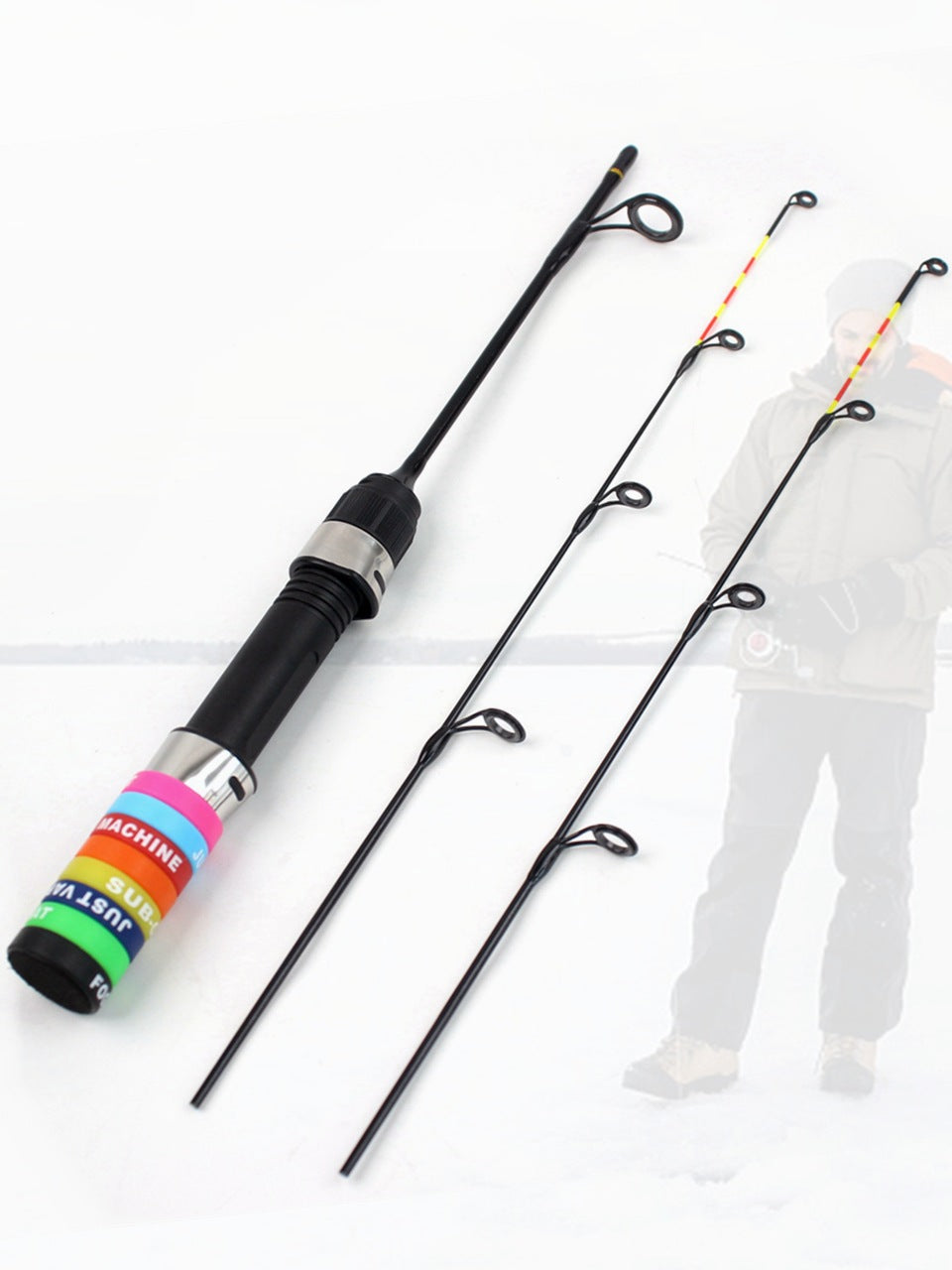 Factory Wholesale55cm2Carbon Fiber Ice Fishing Rod Ultra Soft Ultra Light Portable Winter Fishing Rod European and American Winter Fishing