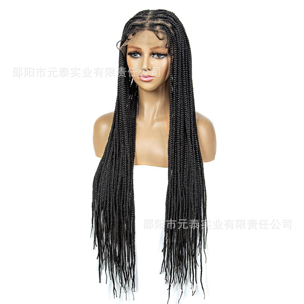 Full Double Lace 36" Braided Wigs  Cross Knotless Box Wigs