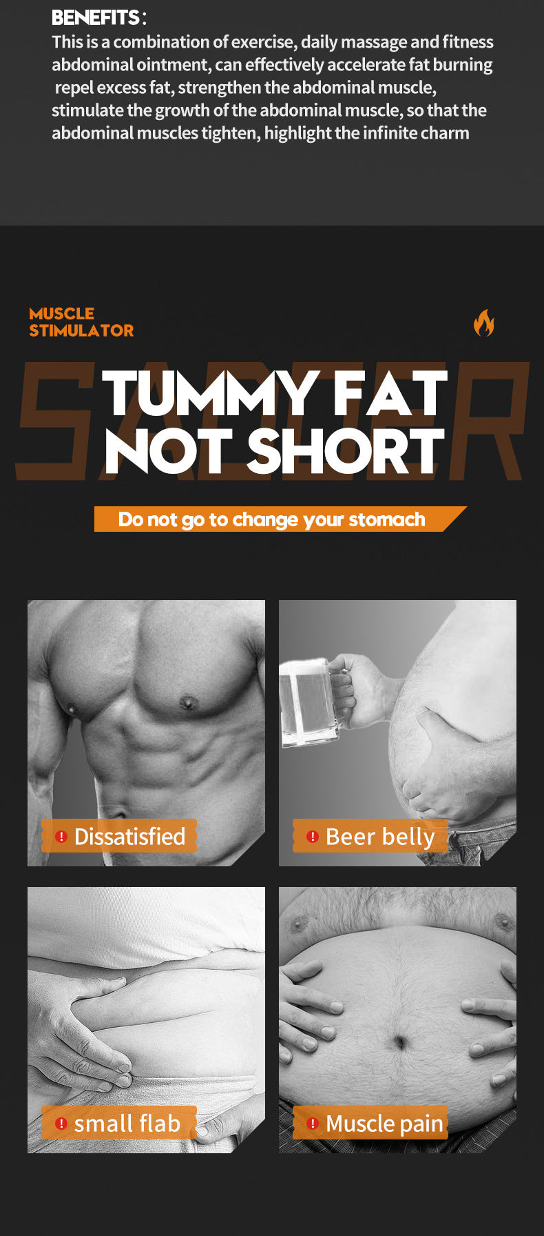 Full English Men's Abdominal Shaping Heating Cream60g SADOER Waist and abdomen slimming cream  wholesale