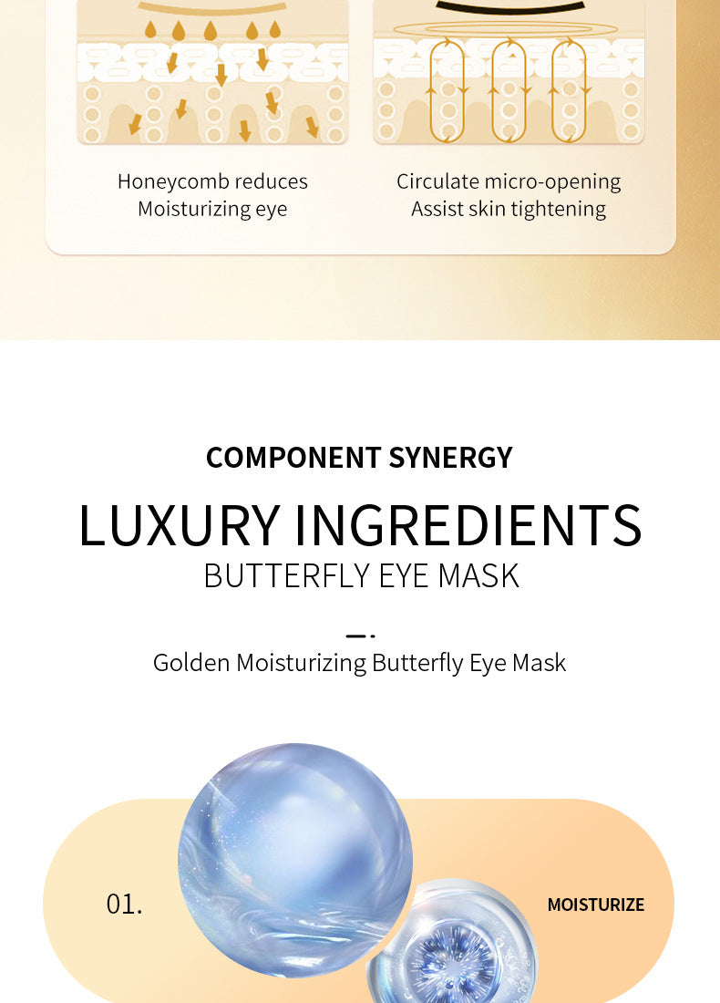 Gold Butterfly Eye Mask SADOER Eyes mask15g Moisturizing and Nourishing Tablets for Cross-Border Wholesale