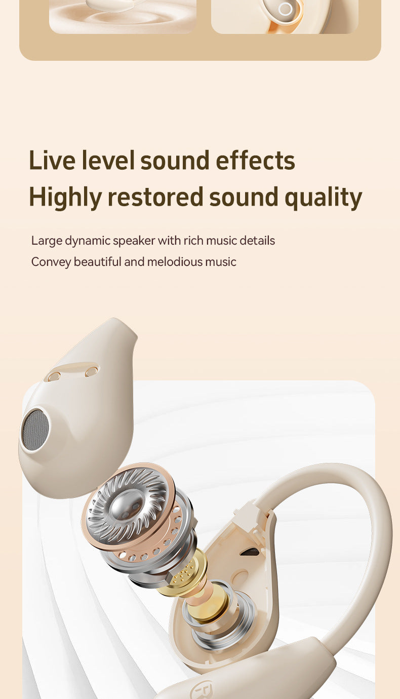 Popular M96Leather Texture Ear-Hook Bluetooth Earphones Ultra-Long Battery Life High-Value Private Model Wireless Bluetooth Earphones