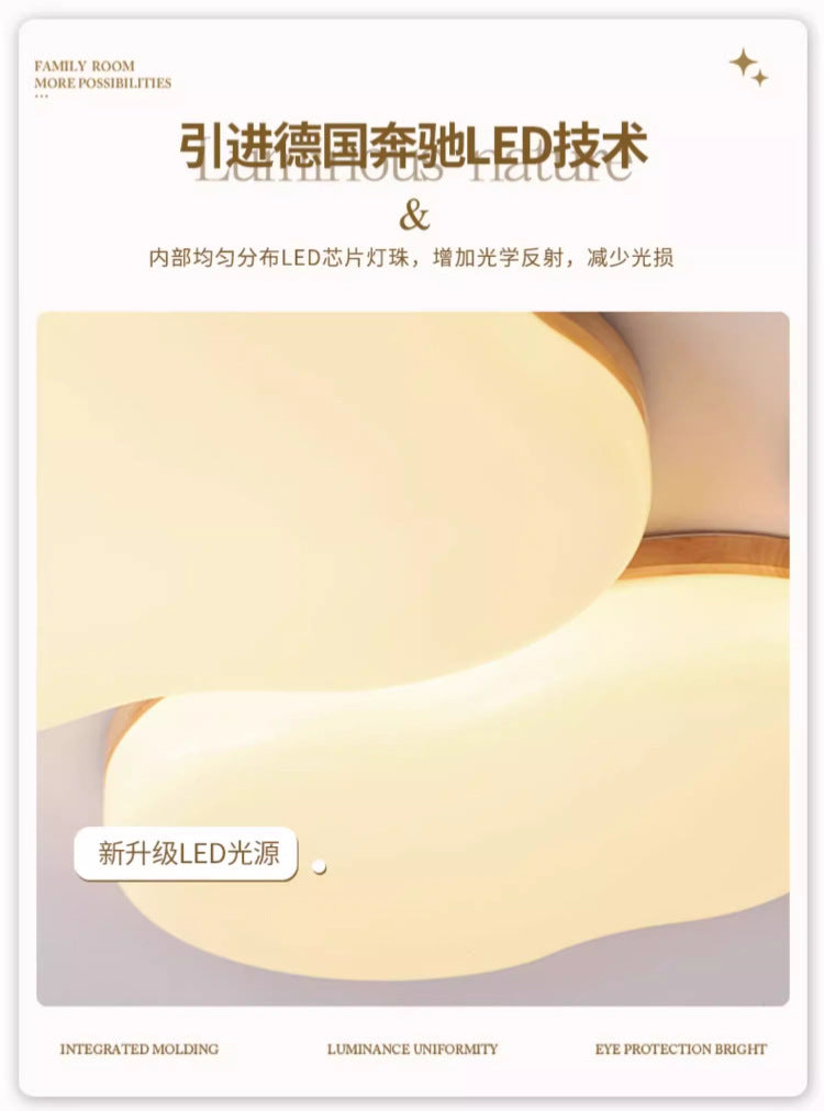 Bedroom Ceiling Lamp Modern Minimalist Irregular Cloud Study Lamp Nordic Art LED Master Bedroom Room Full Spectrum