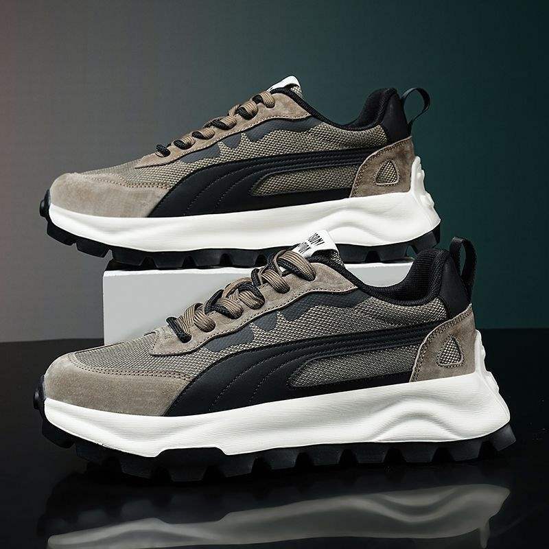 Men's Shoes Spring New Versatile Casual Trendy Korean Style Thick-Soled Height-Increasing Sneakers Casual Shoes Dad Shoes