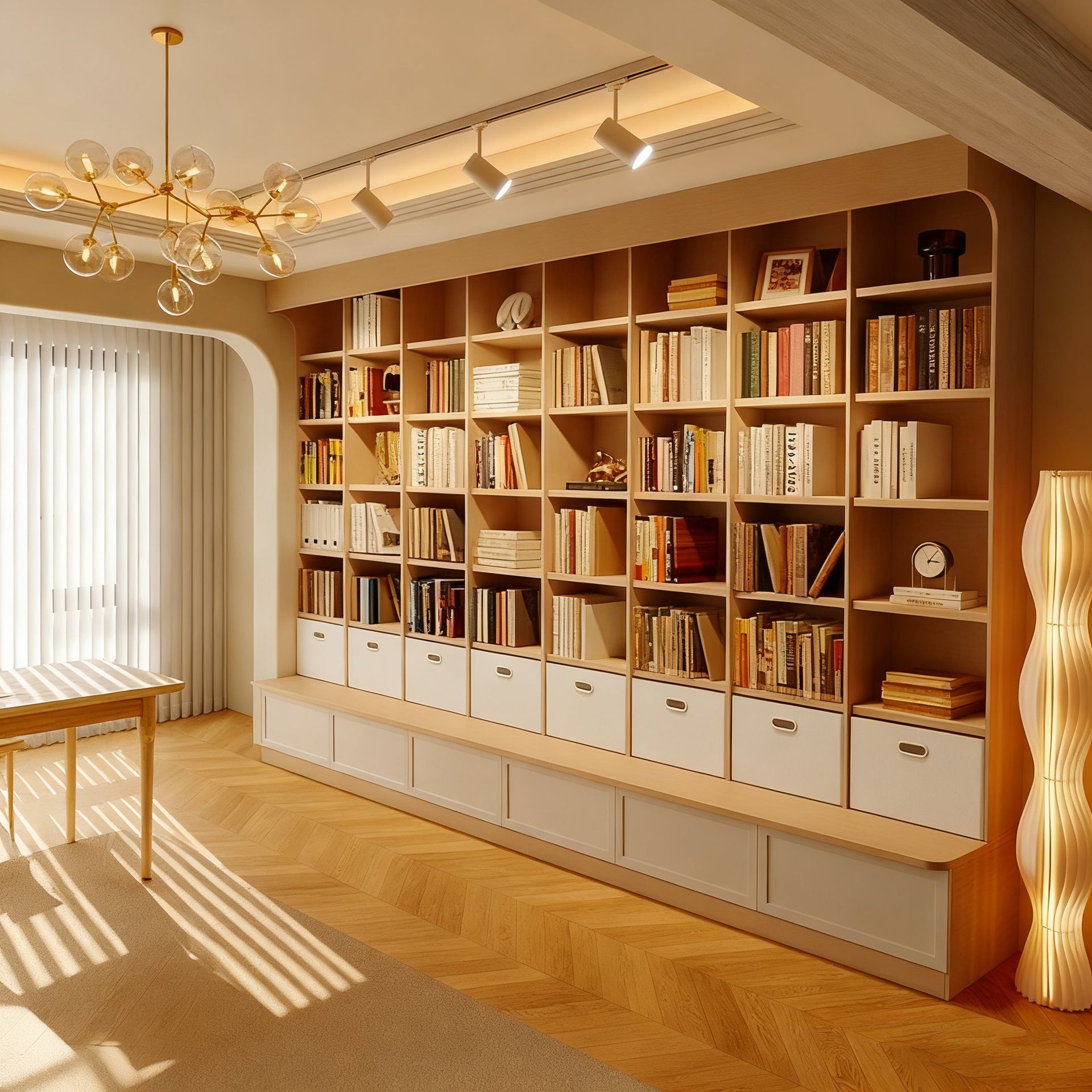 Custom Aluminum Alloy Bookshelf Full Wall Home Library Living Room Ceiling-to-Ceiling Integrated Cabinet Large Capacity Bookshelf