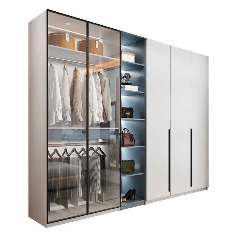 Aluminum Alloy Wardrobe Simple Modern Flat Aluminum Wardrobe Bedroom Wardrobe Full Aluminum Home Furnishing Factory Direct