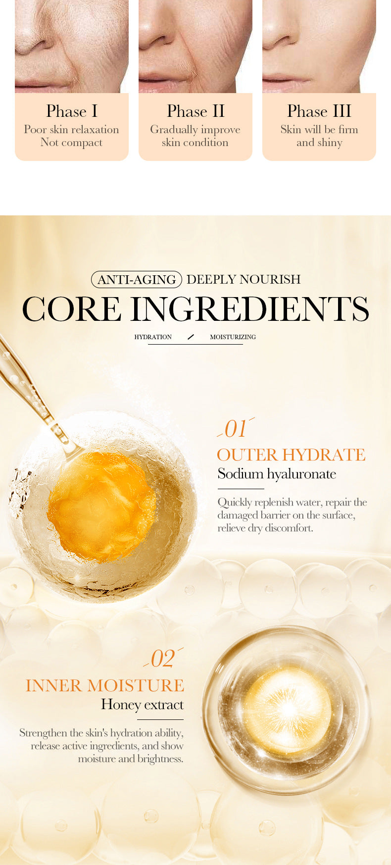 Full English Mask30gBIOAOUA Honey Hydrating Pearl Moisturizing Rose Snail Moisturizing  Foreign Trade Wholesale