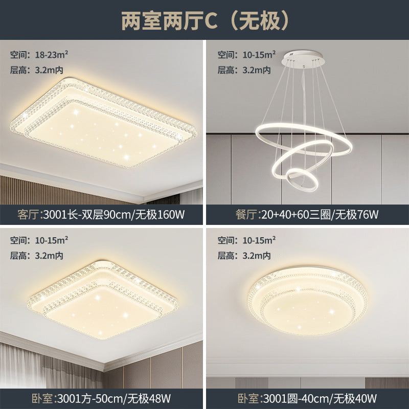2025New led Ceiling Lamp Living Room Large Lamp Fashion Lighting Simple Modern Light Luxury Imitation Crystal Bedroom Lamp