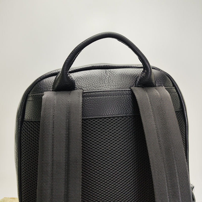 Men's Fingerprint Lock Bag Genuine Leather Business Backpack Men's Fashion School Bag Large Capacity Laptop Bag Travel Backpack