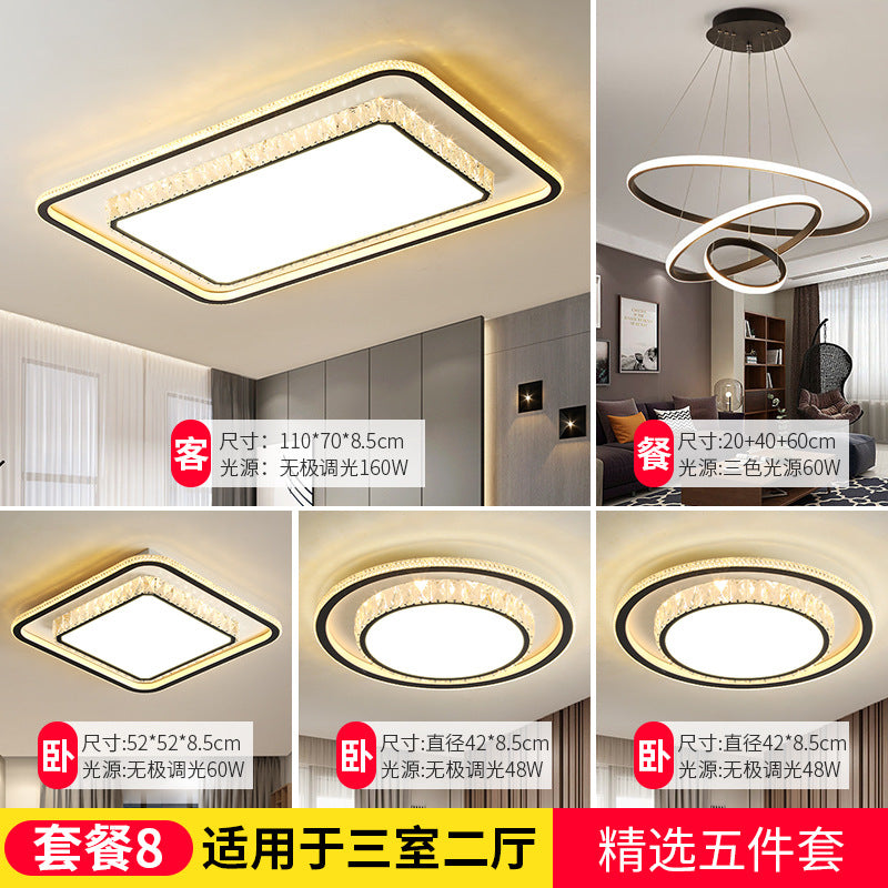 Wholesale Large Living Room Lamp2025New Year's Light Luxury Crystal led Ceiling lamp simple modern elegant bedroom lighting fixture