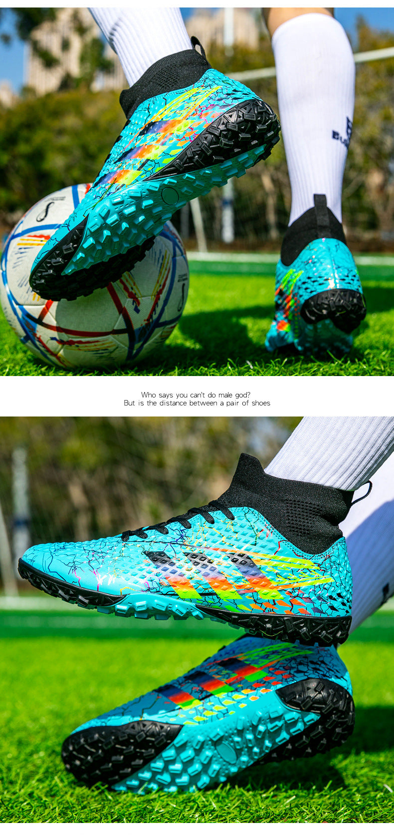 New high-top soccer shoes for men and women AG Spike TF Broken Nail Youth Student Grassland Competition Training Shoes