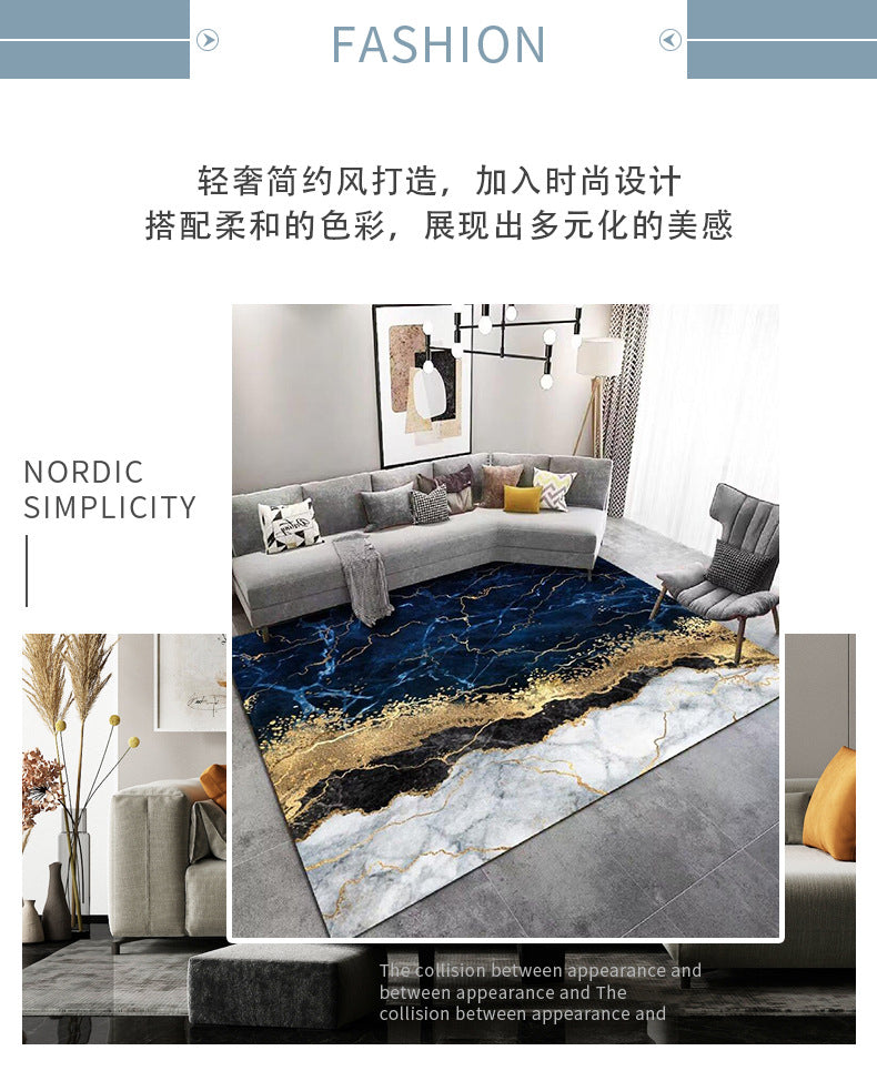 Crystal Velvet Carpet Light Luxury Home Bedroom Non-Slip Wear-Resistant Bedside Blanket Living Room Dirty-Resistant Easy to Care Sofa Coffee Table Blanket