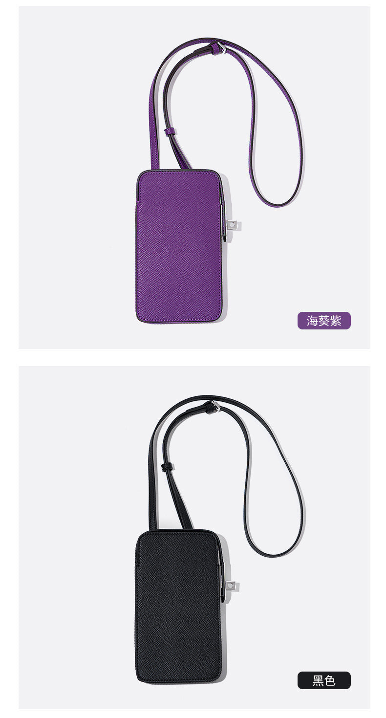New Fashion Versatile Lock Buckle Phone Bag Solid Color Palm Print Box Bag Simple Mini Crossbody Bag for Women