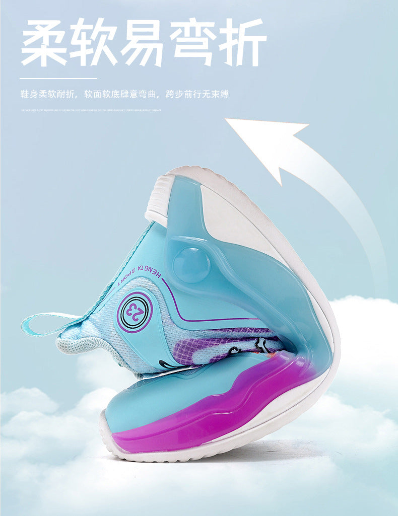 Big Kids Practical Basketball Shoes Children Professional Training Wear-Resistant Sneakers Mesh Breathable Non-Slip Running Sports Shoes