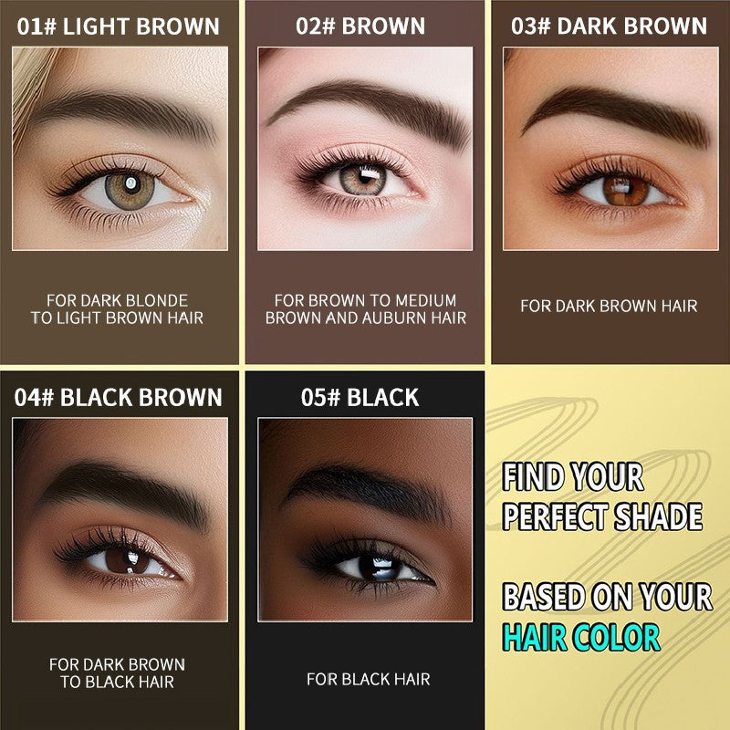European Beauty Double-Ended Multi-Prong Plush Eyebrow Pencil+Styling Eyebrow Gel with Eyebrow Card Eye Set