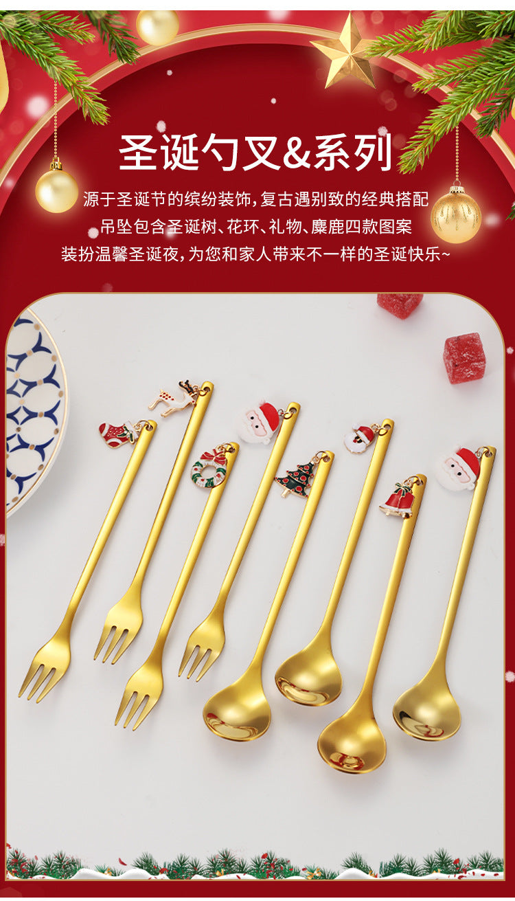 Pendant Jewelry Small Spoon DIY Coffee Children's Dessert Stirring Stick Ice Cream Popsicle Christmas Gift Tableware Spoon
