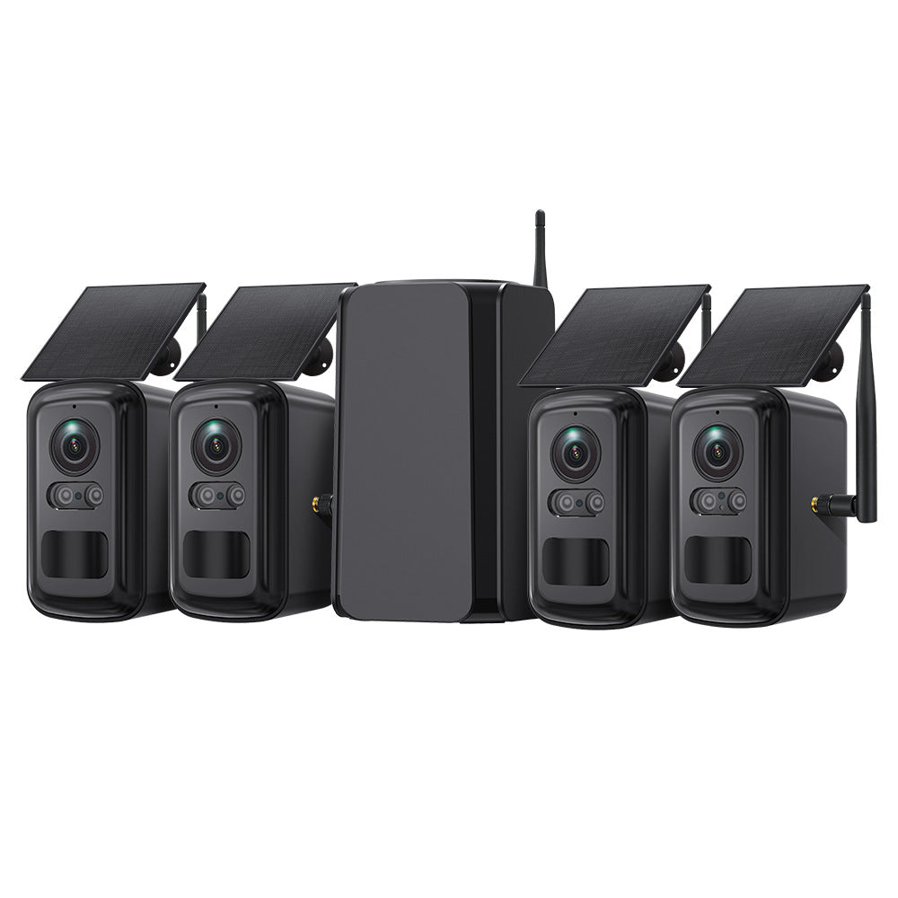 WiFi Base Station Camera Outdoor Solar Camera One-to-Four Home Use WiFi Battery Camera Set