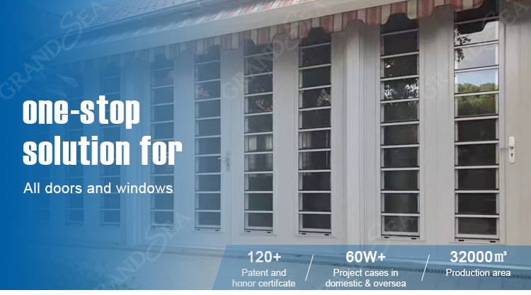 Aluminium Fixed Window With Adjustable Blades Glass Louver Windows for Bathroom
