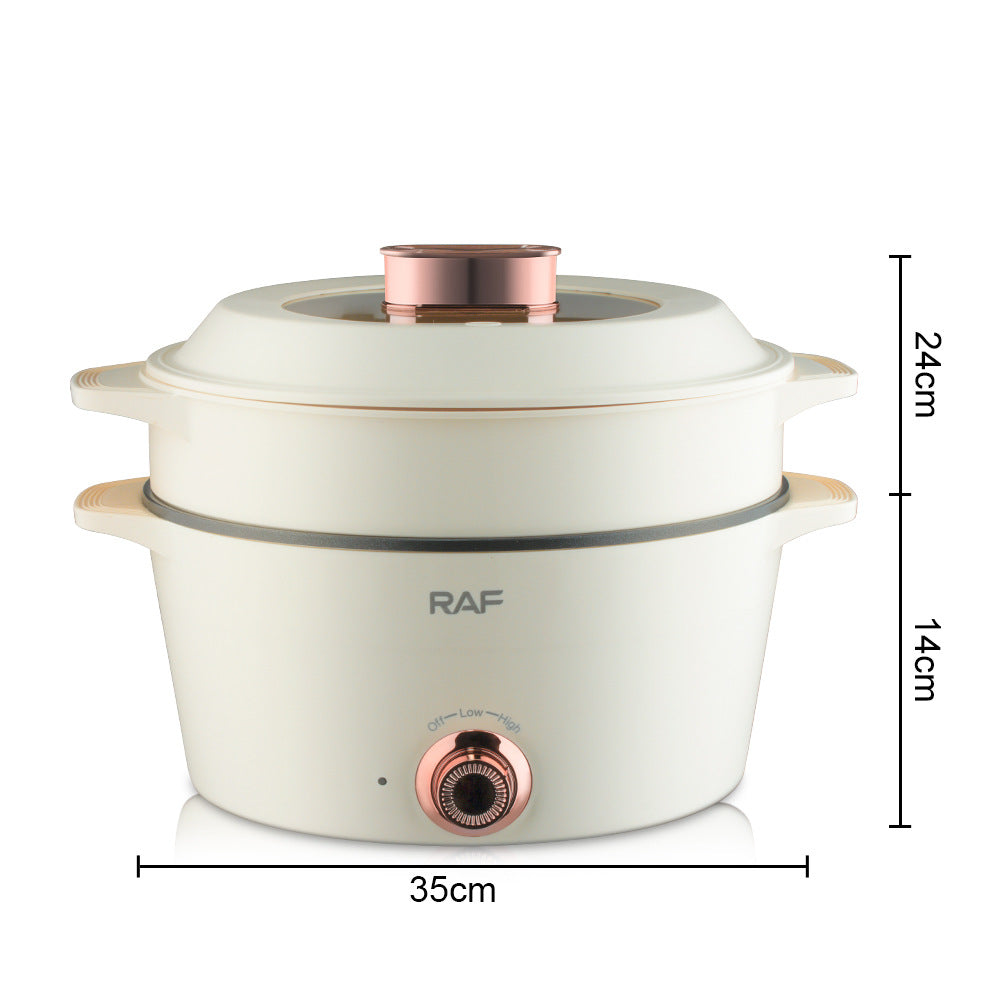 RAF European Standard Multifunctional Electric Cooker Household Electric Frying Pan Non-stick Pan Electric Cooker Steamer5L+7L