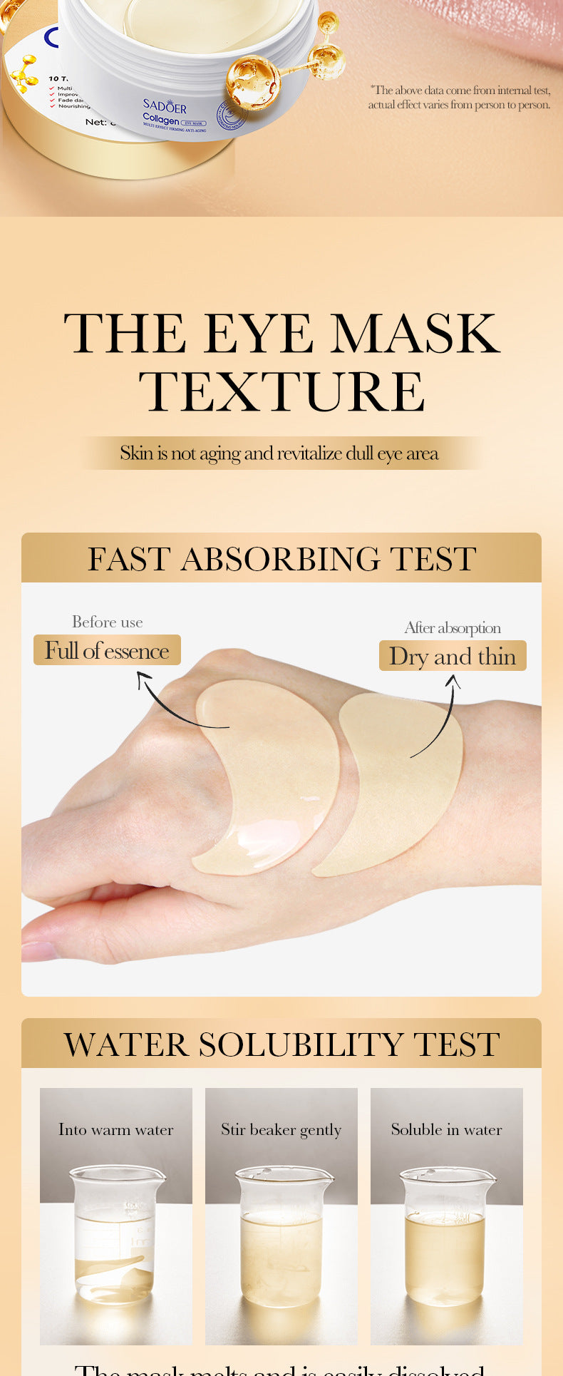 Full English Collagen Anti-Wrinkle Firming Eye Mask SADOER Hydrating and moisturizing eye mask patch  foreign trade wholesale