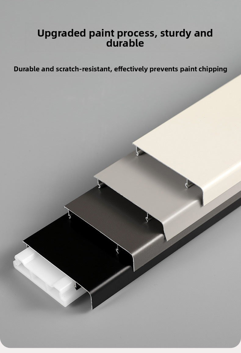 Trendy flat skirting board, thickened snap-on metal baseboard, ultra-narrow corner trim, aluminum alloy skirting board