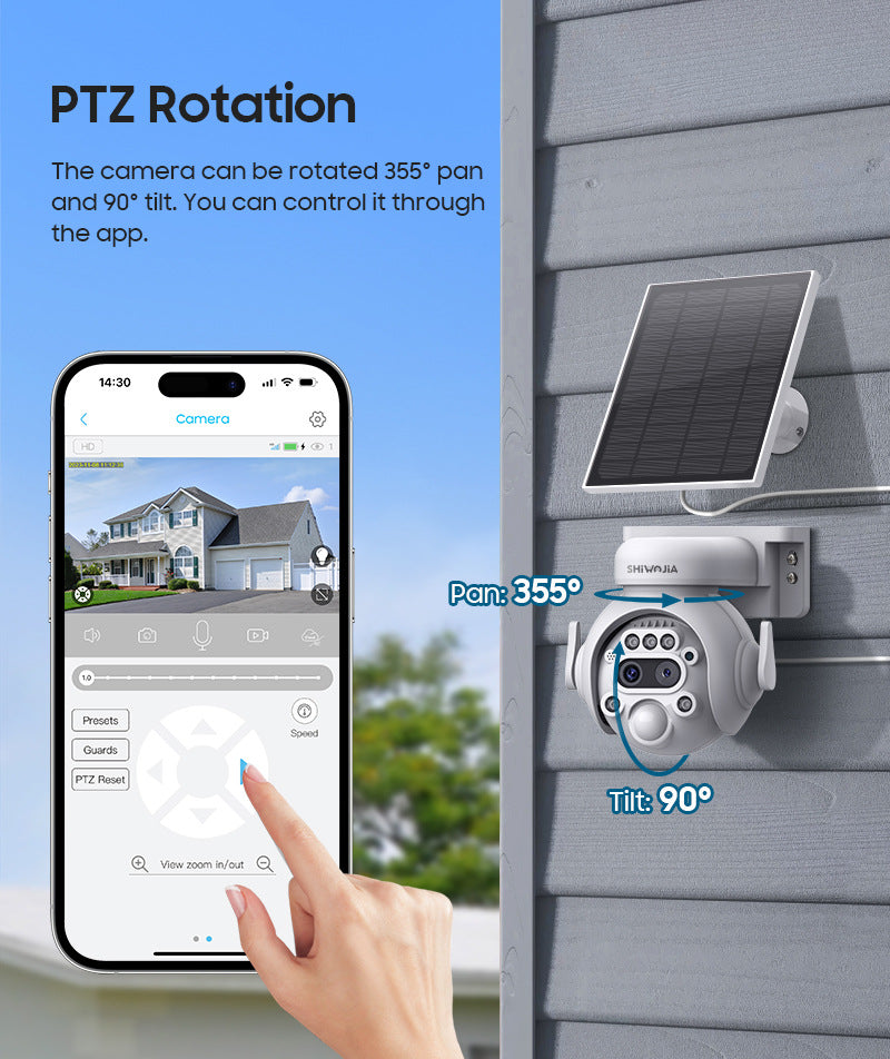 12Zoom6MP HD Garage Camera Outdoor4G Wireless infrared dual-lens remote warning camera