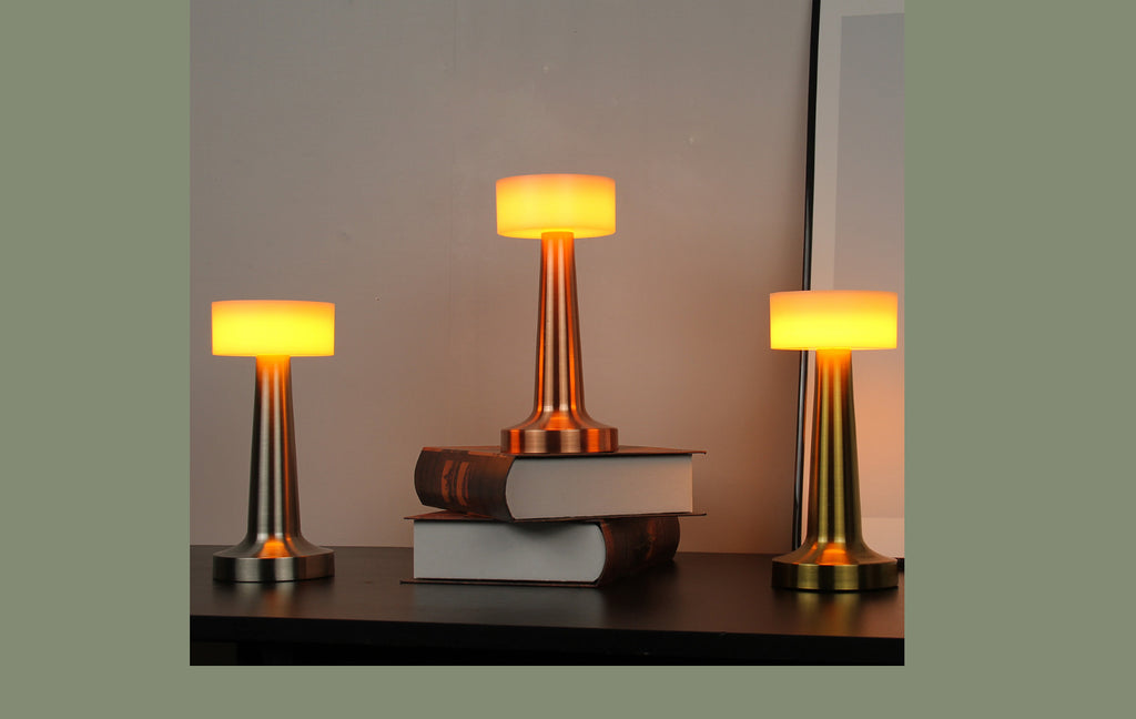 USB Rechargeable Eye Protection Bedside Table Lamp Bar Qingba Hotel Atmosphere Touch Night Light LED Metal Table Lamp