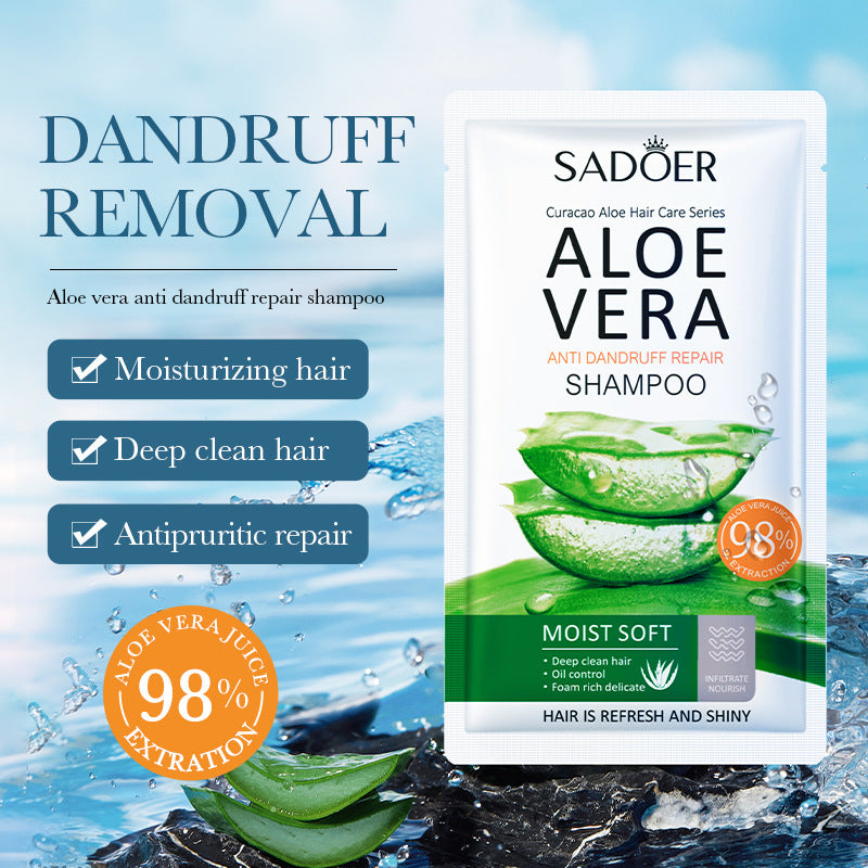 Aloe Vera Shampoo SADOER Smooth and Refreshing Portable Shampoo Sachets Cross-Border Wholesale