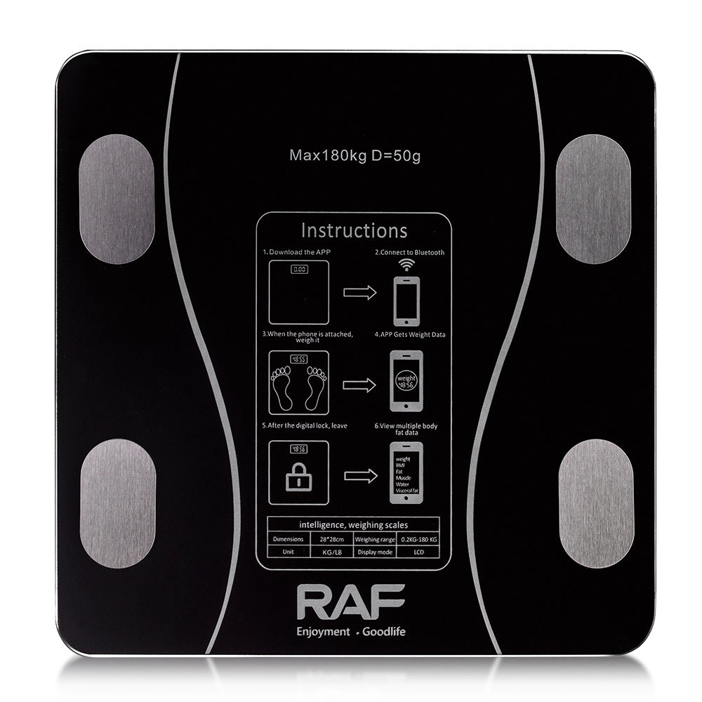RA  Body Fat Scale Body Fat Scale Rechargeable Smart Electronic Scale LCD Display Home Weight Scale 10034
