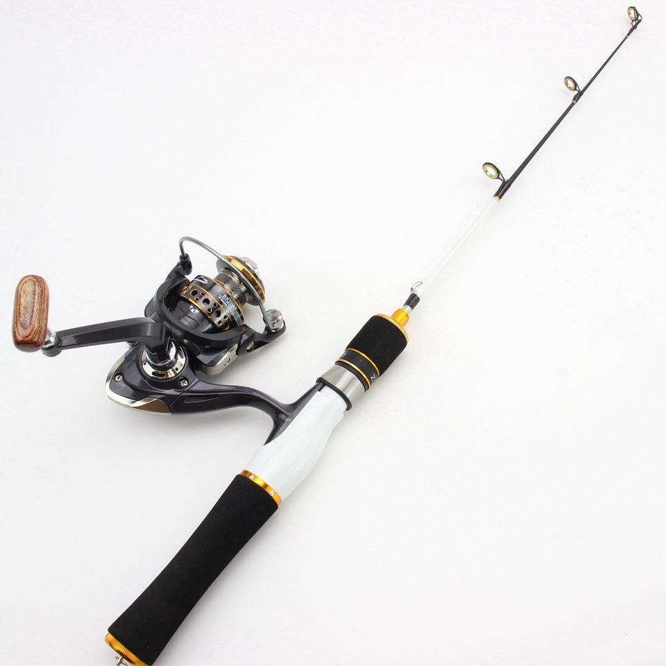 One piece58cm Ice Fishing Rod Spinning Reel Combo Winter Fishing Rod Set Boat Rod Valve Rod