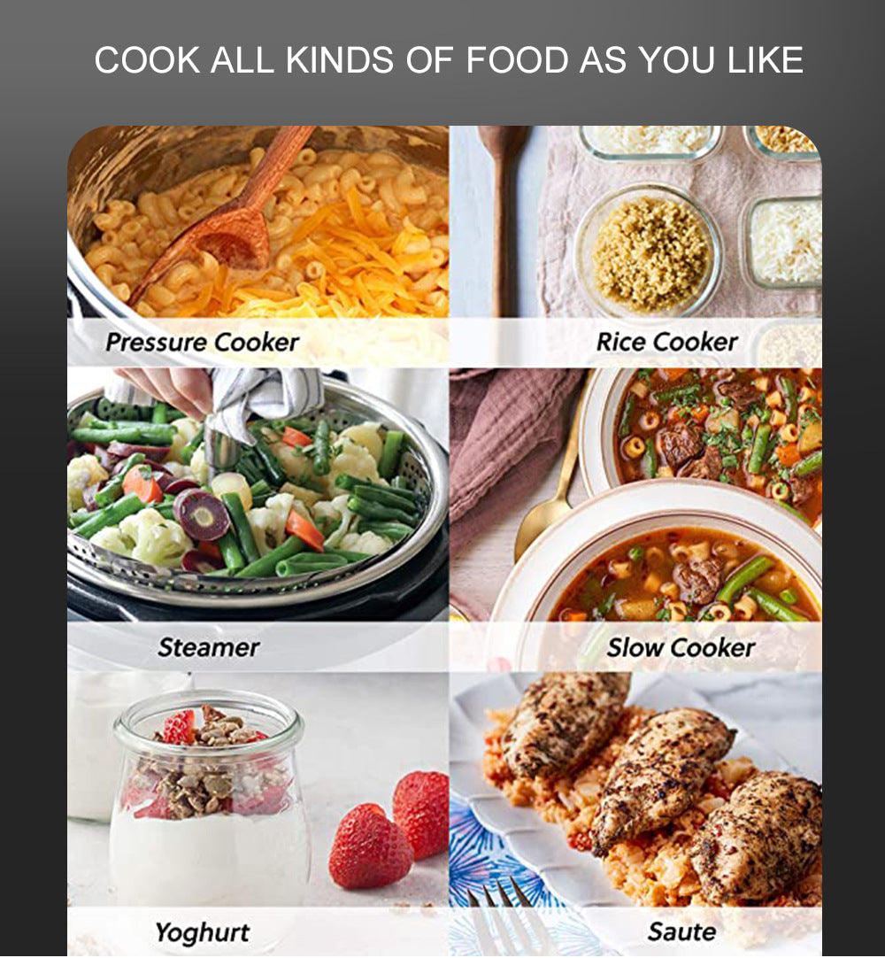 Electric Pressure Cooker Household Multi-Functional Rice Cooking Stewing Soup Open Lid Sauce Collection Can Reserve Rice Cooker Pressure Cooker6L