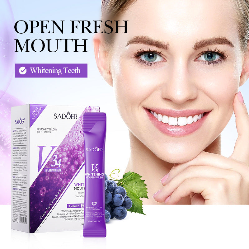 V34Whitening Mouthwash SADOER Clean Teeth Oral Fresh Mouthwash Cross-Border Wholesale