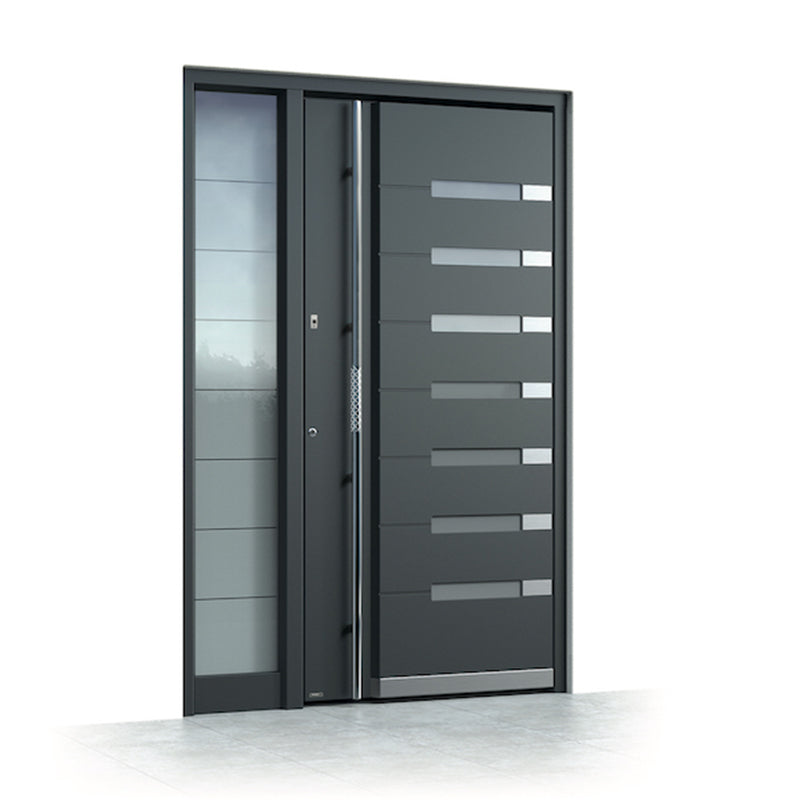 China Top Manufacturer Mexican Luxuory Exterior Metal Door With Glass Steel Pivot Doors With Side Lights
