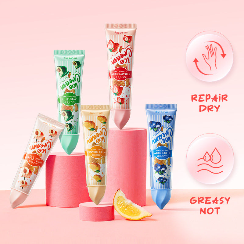Full English Fruit Hand Cream SADOER Ice Cream Series Moisturizing Autumn and Winter Hand Cream  Foreign Trade Wholesale