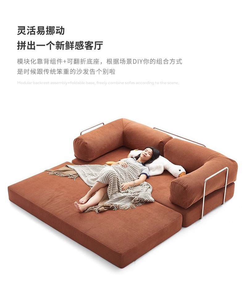 Compression Sofa Fully Detachable Washable Fabric Corduroy Modern Straight Row Sofa Lazy Compression Sofa Shipping and tax not included