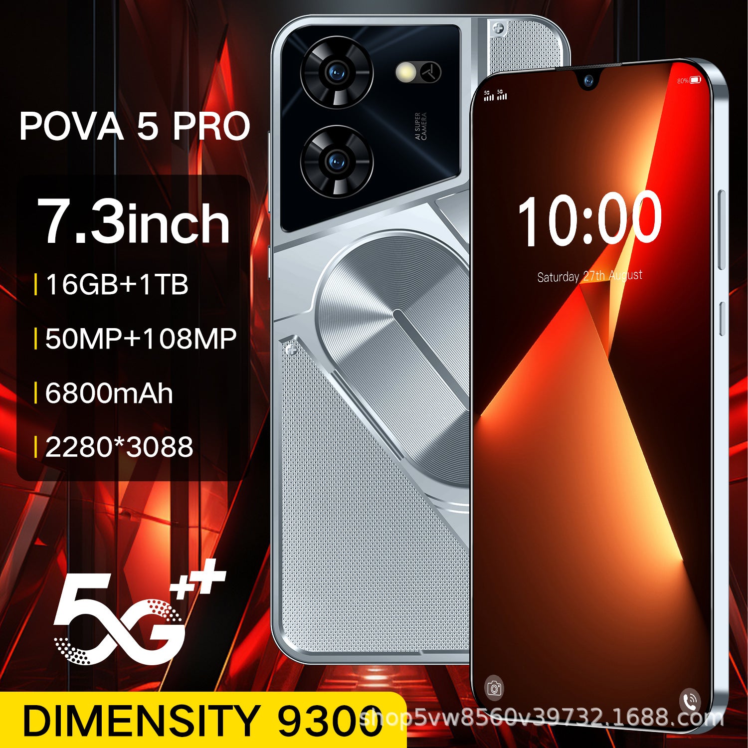 New POVA 5 PRO Mobile Phone16+1TB Large Memory All-in-One Factory Smartphone