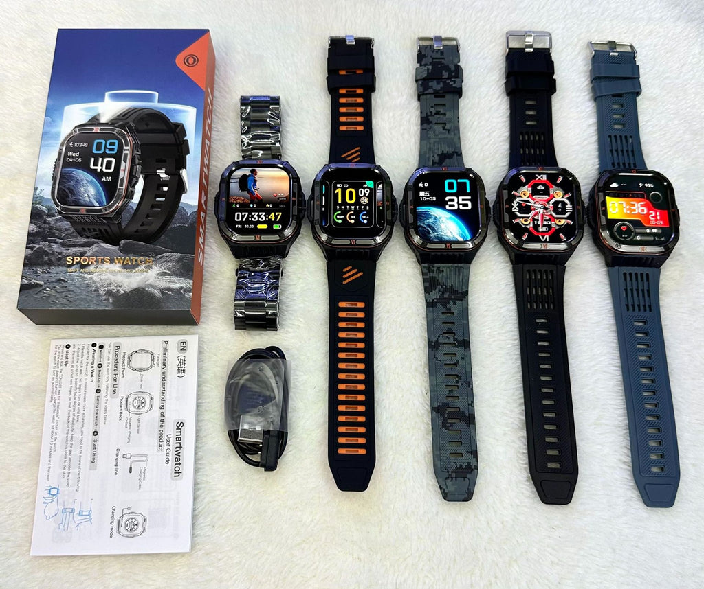 HT38Smart Watch Bluetooth Call Heart Rate Pedometer Sleep Flashlight Deep Waterproof Large Battery Three-Proof Sports