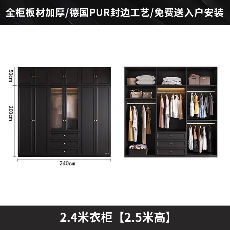 Vintage Style Wardrobe Black Cabinet Wardrobe for Home Bedroom Small Apartment Modern Simple Side Cabinet Top Cabinet Furniture Wardrobe