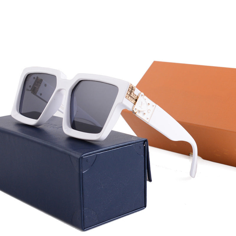 European and American Fashion Square Large Frame Metal Accessories Trendy Men's Sunglasses UV Protection Street Style Women's Sunglasses Wholesale