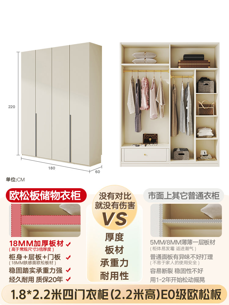 Custom Solid Wood Door-to-Ceiling Wardrobe2024Bestselling Home Bedroom E0Grade European Pine Board Storage Cabinet Furniture