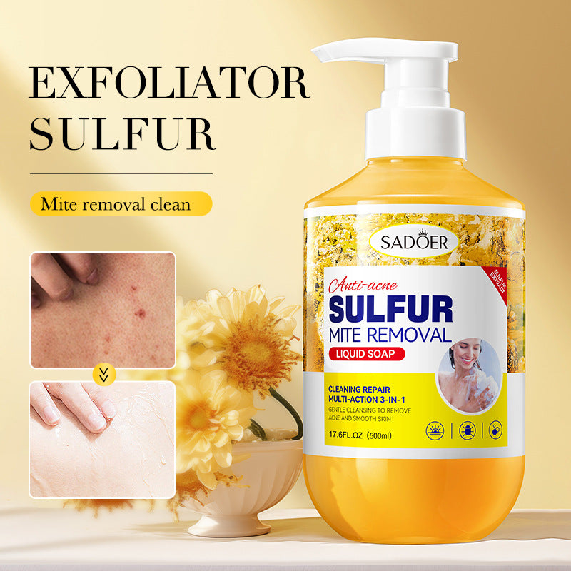 Full English Sulfur Mite Removal Body Wash SADOER Clean body hydrating moisturizing body wash  wholesale
