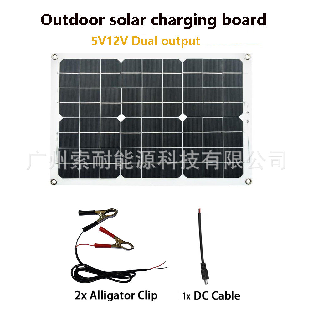 Monocrystalline Solar Charging Panel18W 36W 54W 72W Solar Panel5V Double USB Export Platform